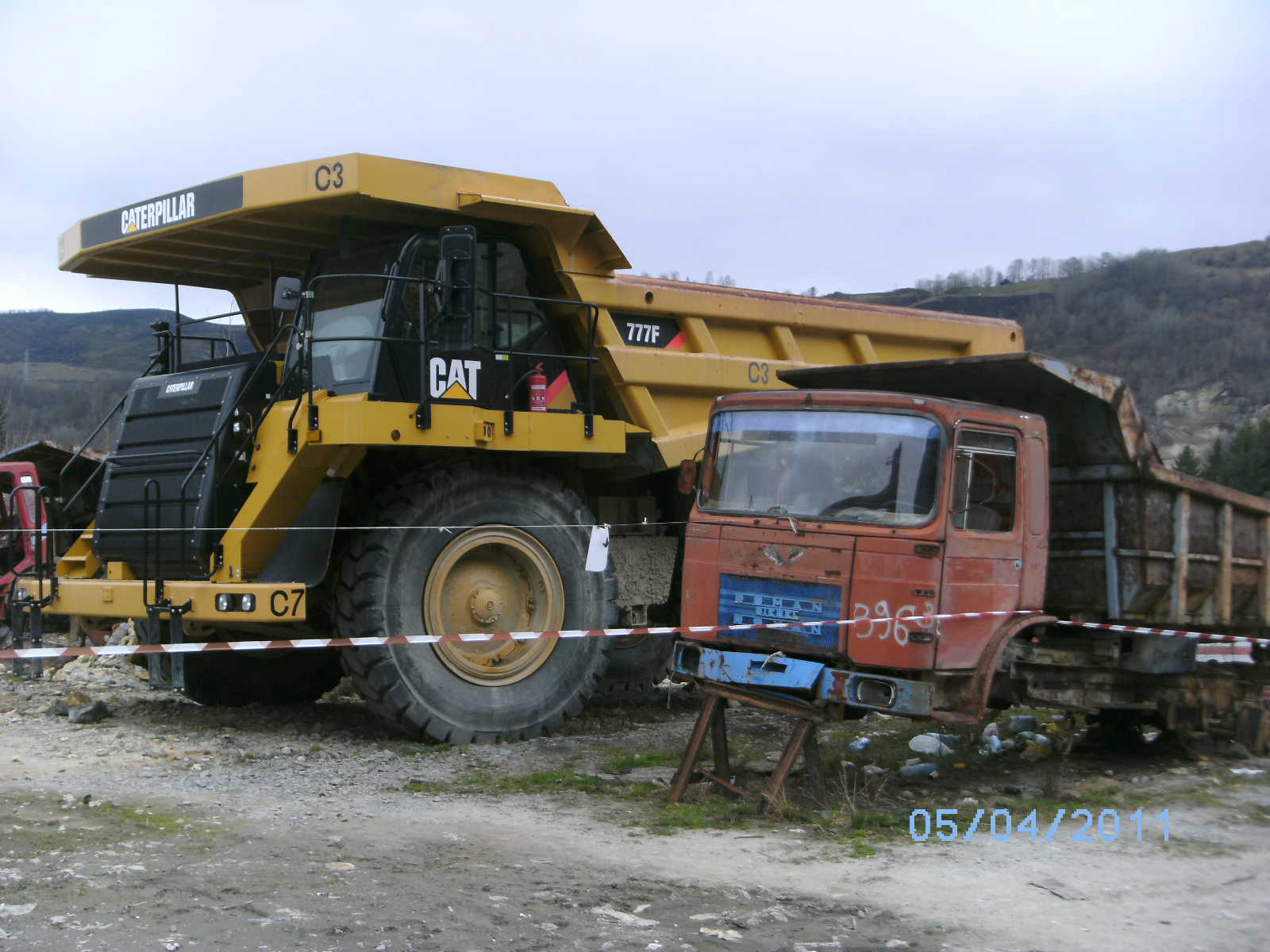 Inspection of a CAT trucks in Romania